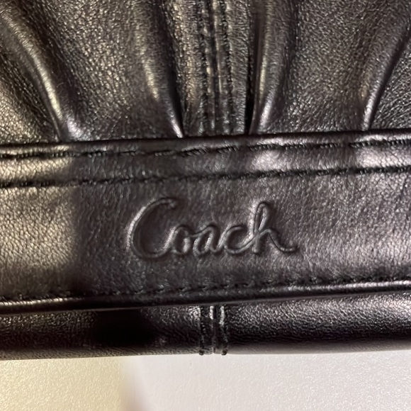 Coach Clutch Style Black Soft Leather Wallet w/Blue Fabric Inside ALMOST NEW - Picture 2 of 16